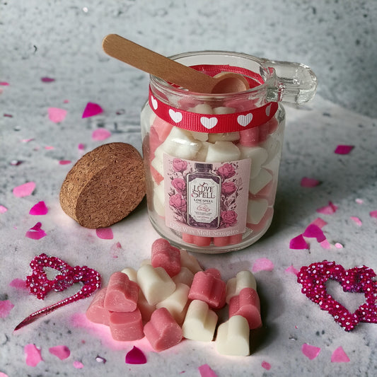 'Love Spell'  Valentines Scoopie Jar with Wooden Spoon